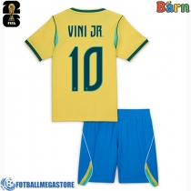 Fotballdrakt Barn Brasil Vinicius Junior #10 Hjemmedraktsett VM 2026 Kortermet (+ Korte bukser)